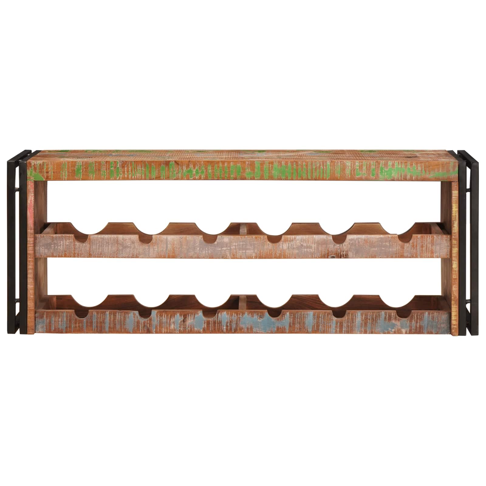vidaXL Wine Rack Brown 120 x 45 x 33 cm Solid Reclaimed Wood 4