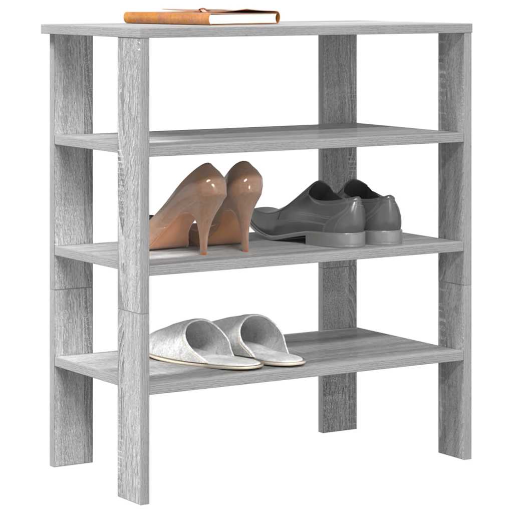 vidaXL Shoe Rack Grey Sonoma 61x32x70 cm Engineered Wood 1