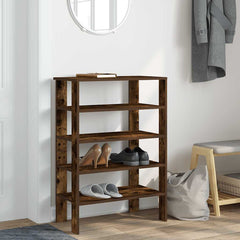 vidaXL Shoe Rack Smoked Oak 61x32x87.5 cm Engineered Wood 3