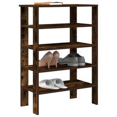 vidaXL Shoe Rack Smoked Oak 61x32x87.5 cm Engineered Wood 1