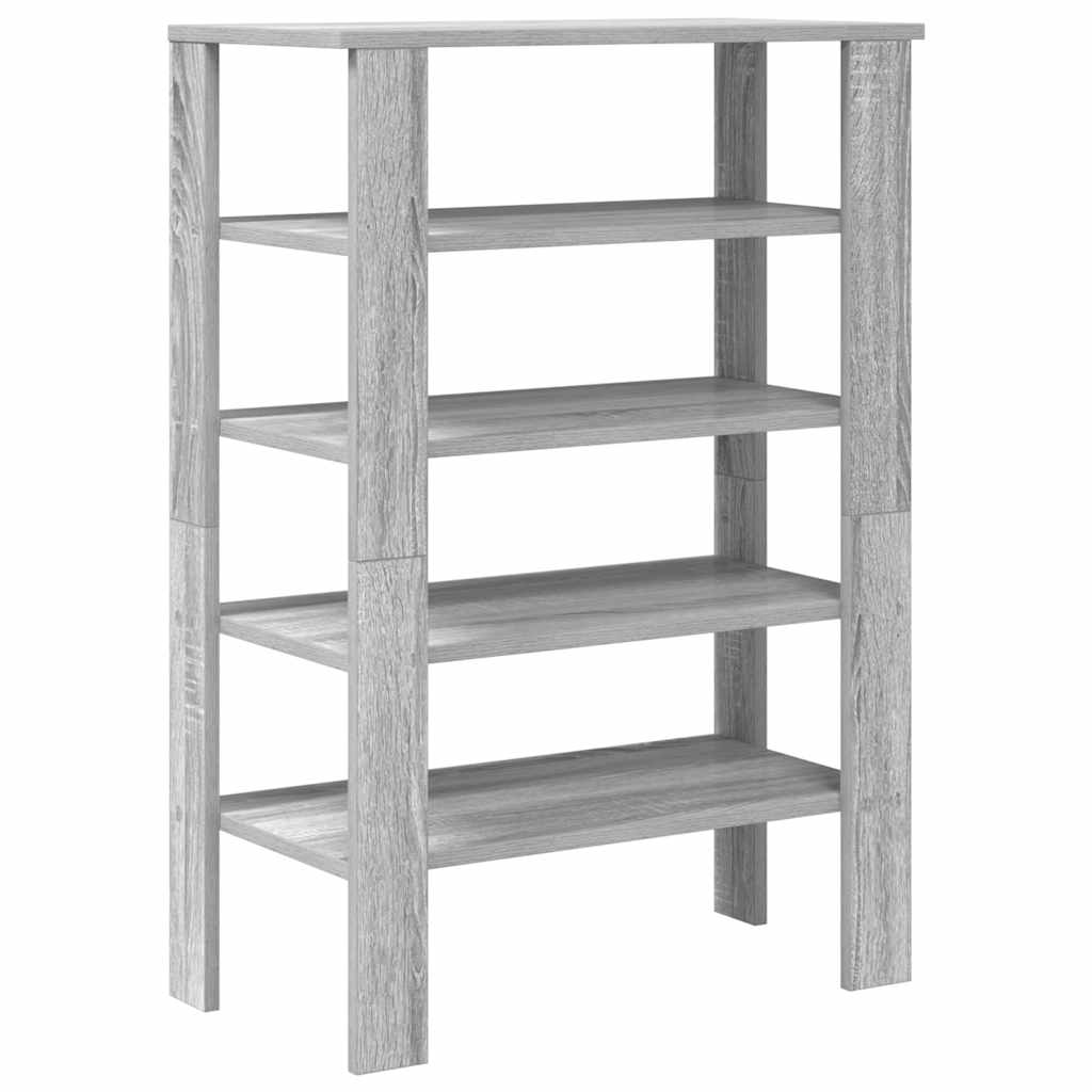 vidaXL Shoe Rack Grey Sonoma 61x32x87.5 cm Engineered Wood 6