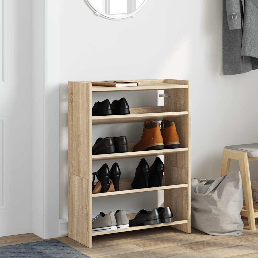 vidaXL Shoe Rack Sonoma Oak 60x25x81 cm Engineered Wood 3