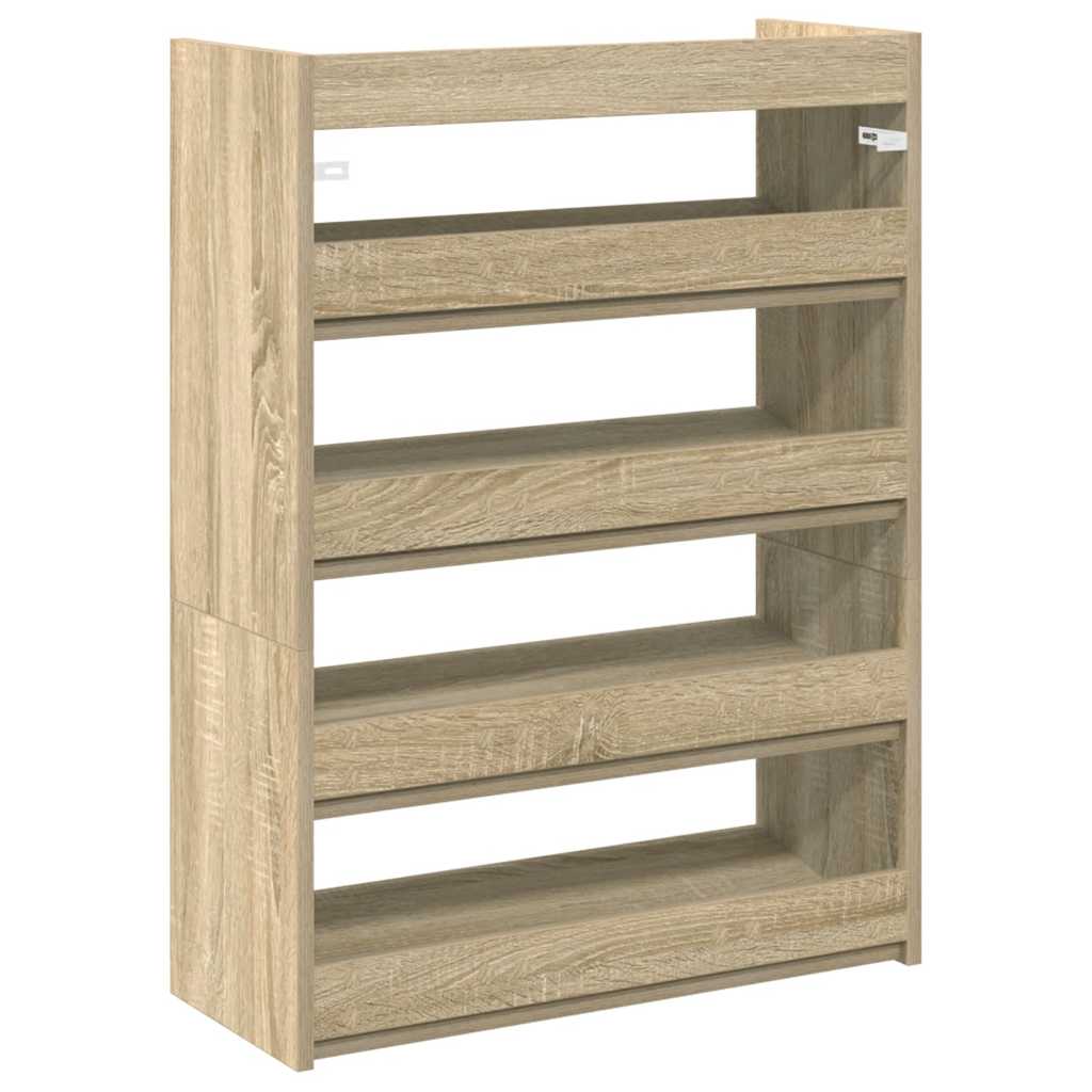 vidaXL Shoe Rack Sonoma Oak 60x25x81 cm Engineered Wood 6