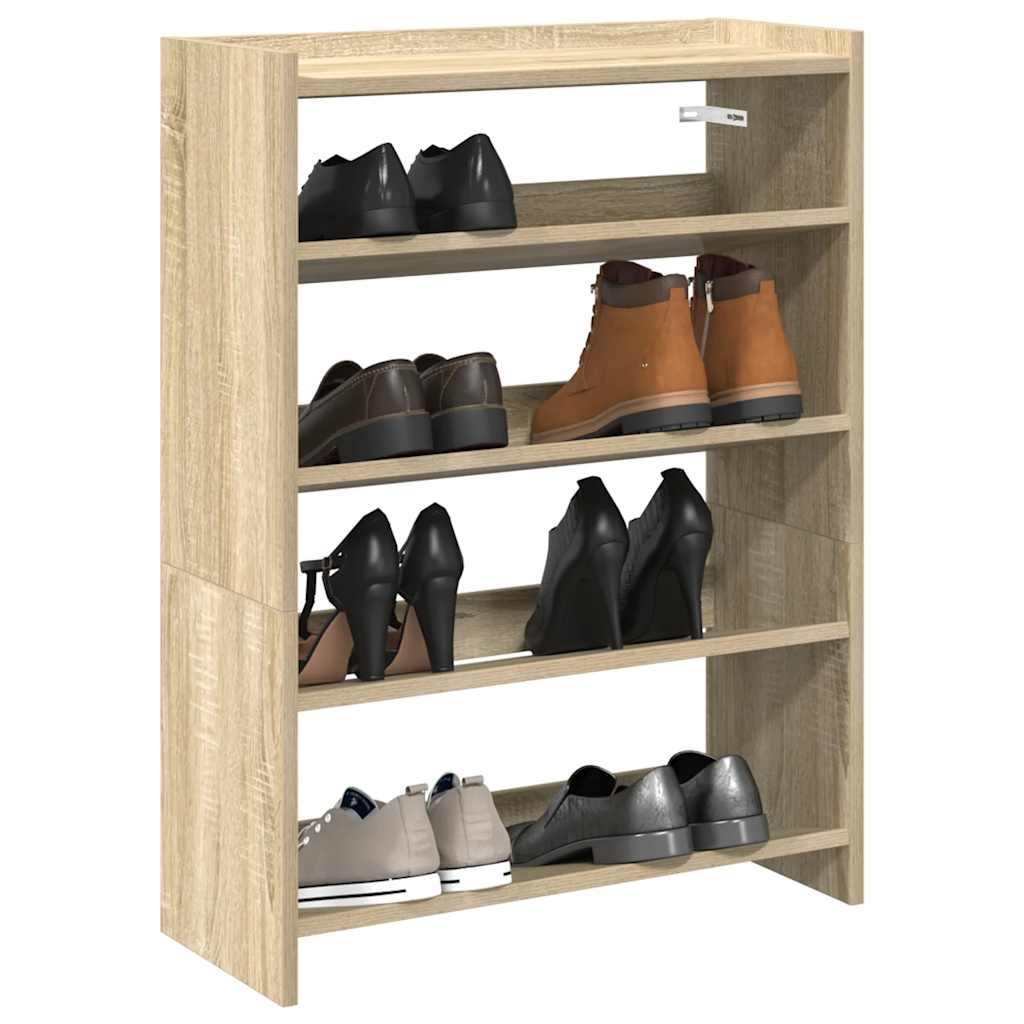 vidaXL Shoe Rack Sonoma Oak 60x25x81 cm Engineered Wood 1