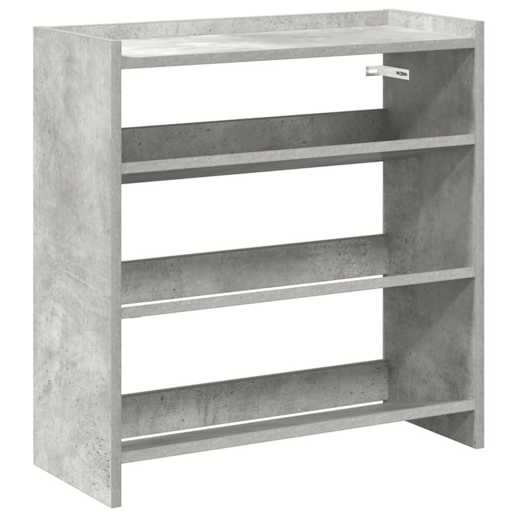 vidaXL Shoe Rack Concrete Grey 60x25x62 cm Engineered Wood 2
