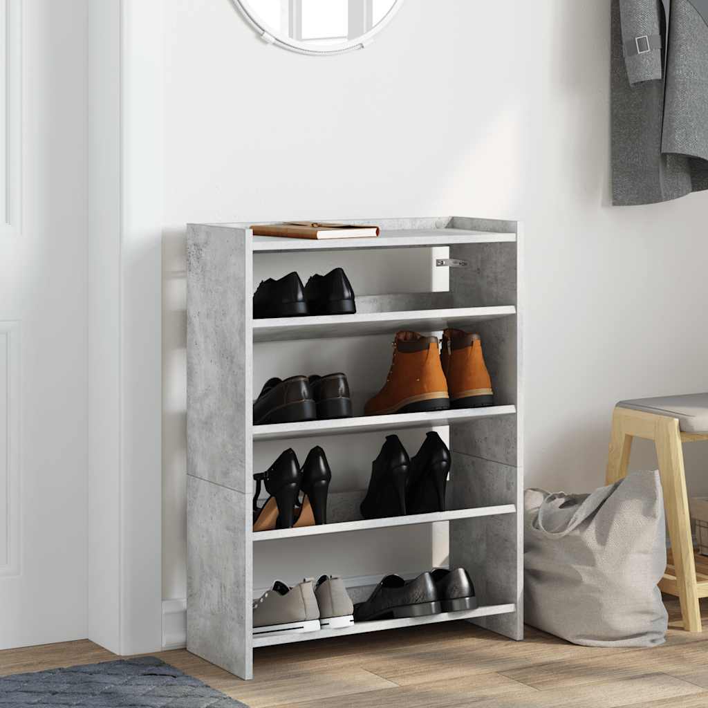 vidaXL Shoe Rack Concrete Grey 60x25x62 cm Engineered Wood 3