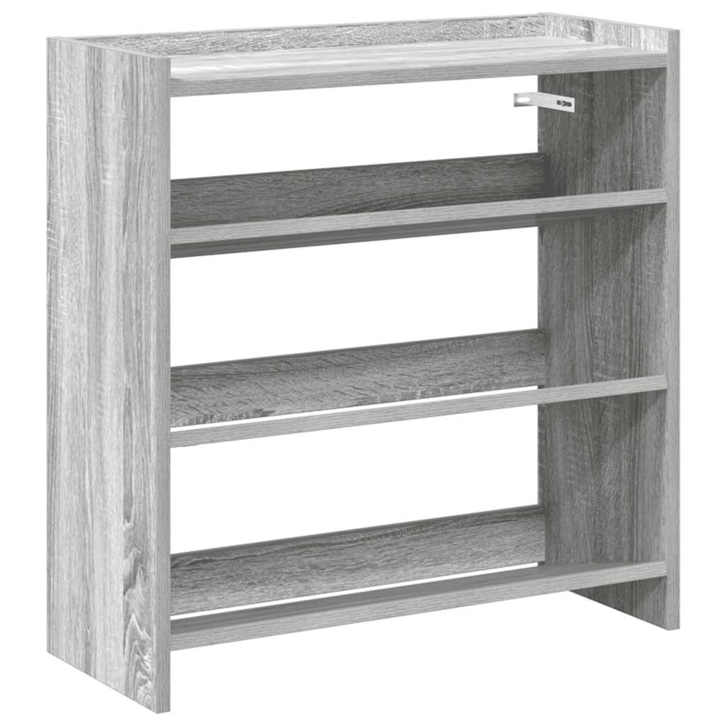 vidaXL Shoe Rack Grey Sonoma 60x25x62 cm Engineered Wood 2