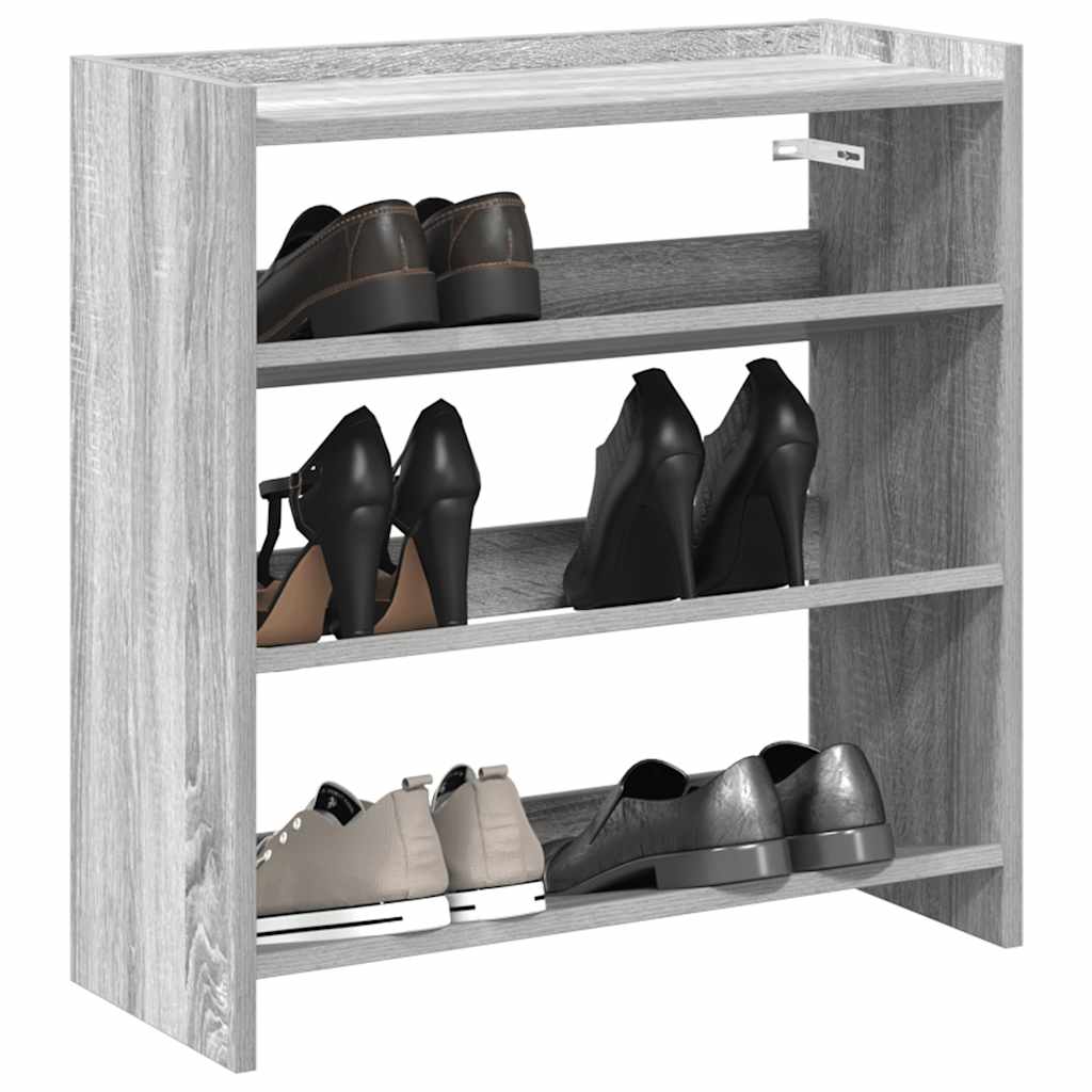 vidaXL Shoe Rack Grey Sonoma 60x25x62 cm Engineered Wood 1