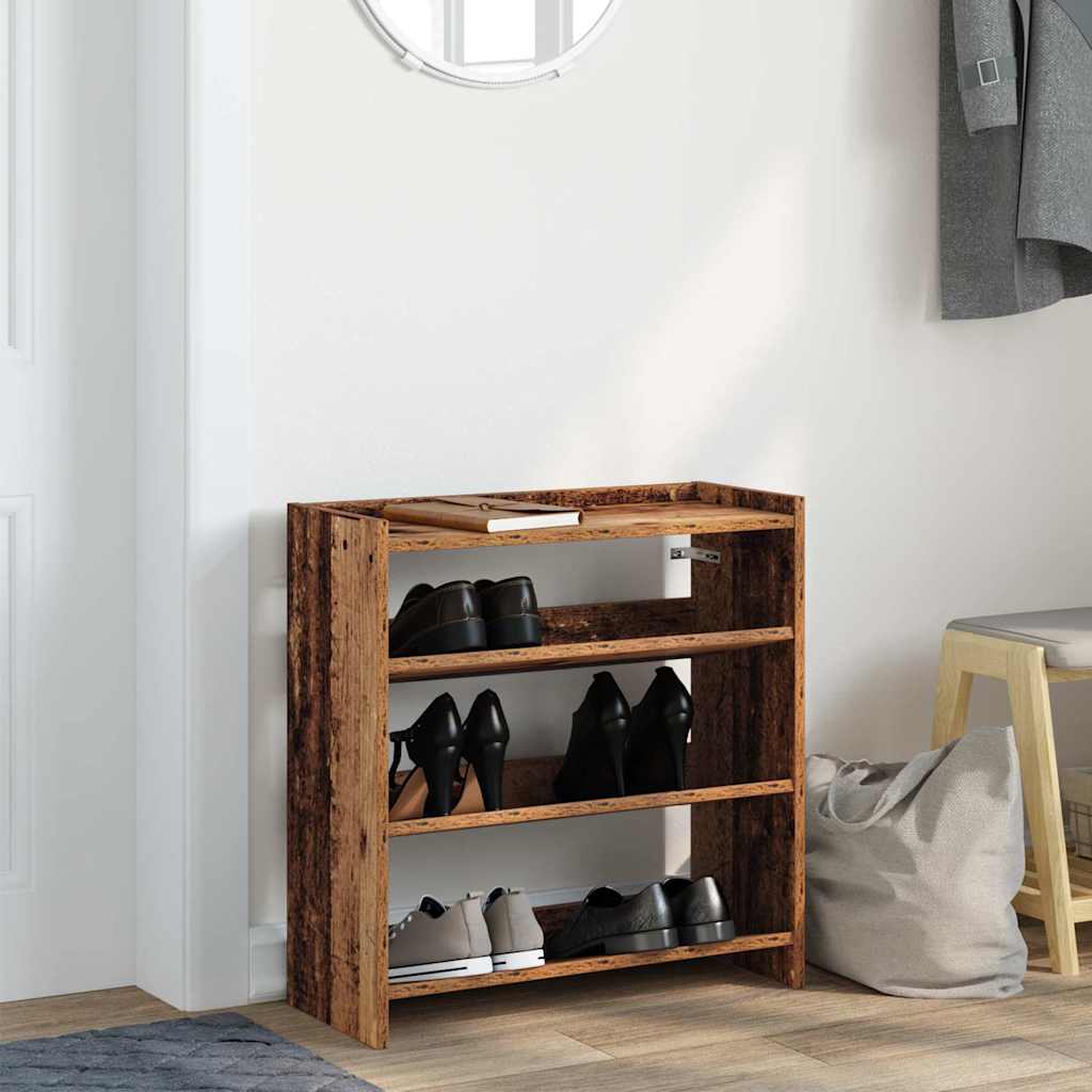 vidaXL Shoe Rack Old Wood 60x25x62 cm Engineered Wood 3