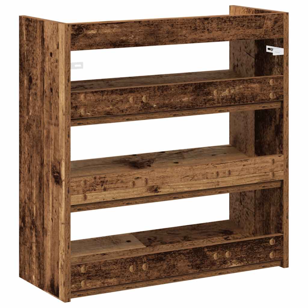 vidaXL Shoe Rack Old Wood 60x25x62 cm Engineered Wood 6