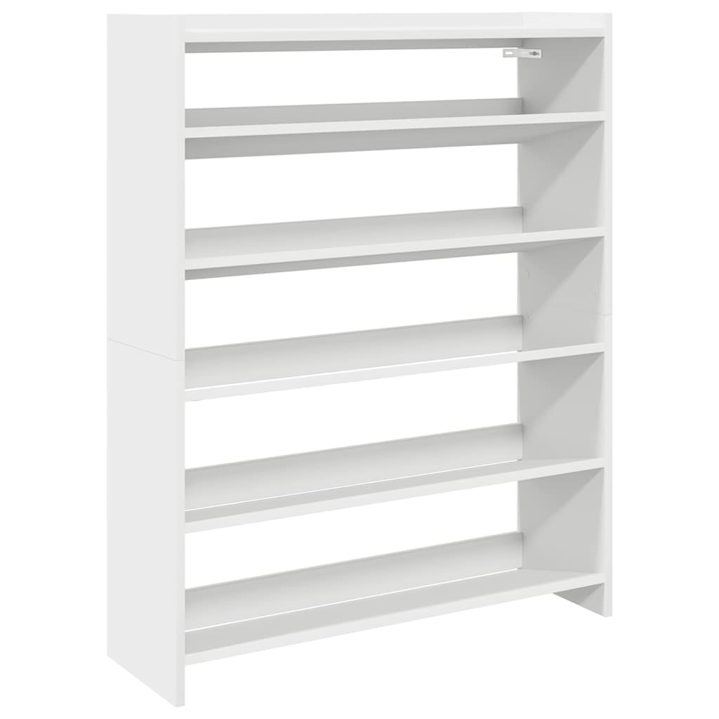 vidaXL Shoe Rack White 80x25x100 cm Engineered Wood 2
