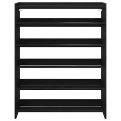 vidaXL Shoe Rack Black 80x25x100 cm Engineered Wood 4