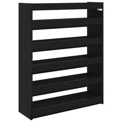 vidaXL Shoe Rack Black 80x25x100 cm Engineered Wood 6