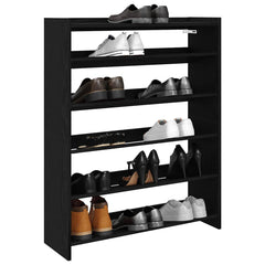 vidaXL Shoe Rack Black 80x25x100 cm Engineered Wood 1