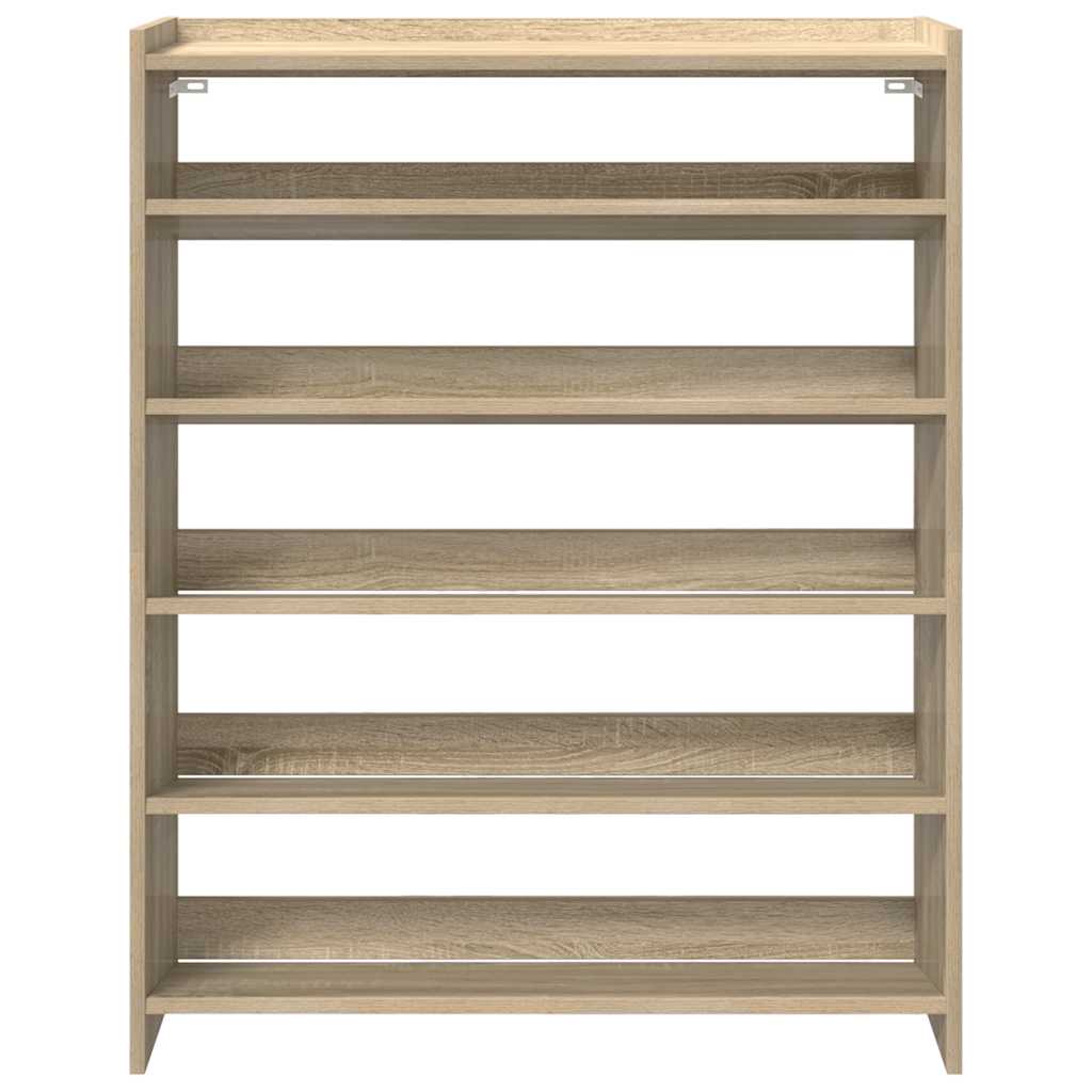 vidaXL Shoe Rack Sonoma Oak 80x25x100 cm Engineered Wood 4