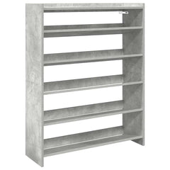 vidaXL Shoe Rack Concrete Grey 80x25x100 cm Engineered Wood 2
