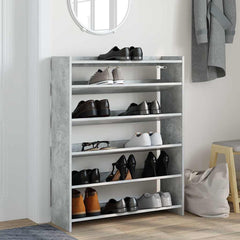 vidaXL Shoe Rack Concrete Grey 80x25x100 cm Engineered Wood 3