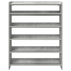 vidaXL Shoe Rack Concrete Grey 80x25x100 cm Engineered Wood 4