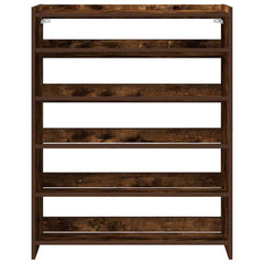 vidaXL Shoe Rack Smoked Oak 80x25x100 cm Engineered Wood 4