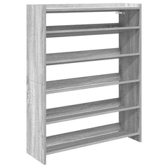vidaXL Shoe Rack Grey Sonoma 80x25x100 cm Engineered Wood 2