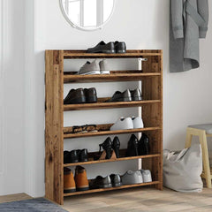 vidaXL Shoe Rack Old Wood 80x25x100 cm Engineered Wood 3