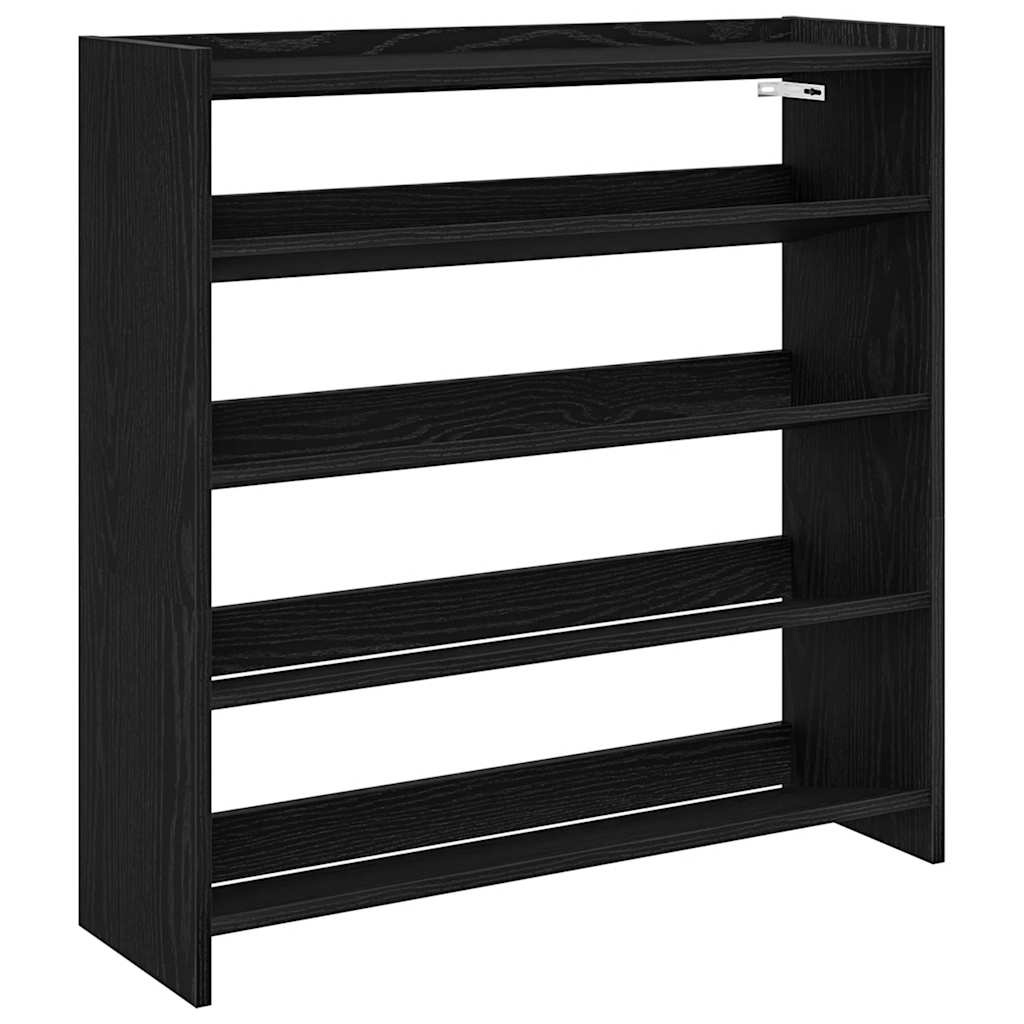 vidaXL Shoe Rack Black 80x25x81 cm Engineered Wood 2