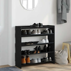 vidaXL Shoe Rack Black 80x25x81 cm Engineered Wood 3