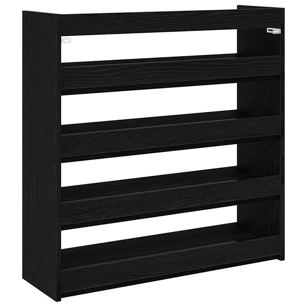 vidaXL Shoe Rack Black 80x25x81 cm Engineered Wood 6