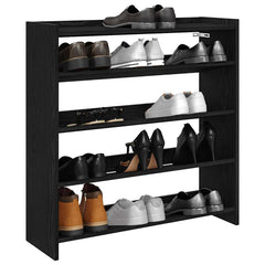 vidaXL Shoe Rack Black 80x25x81 cm Engineered Wood 1
