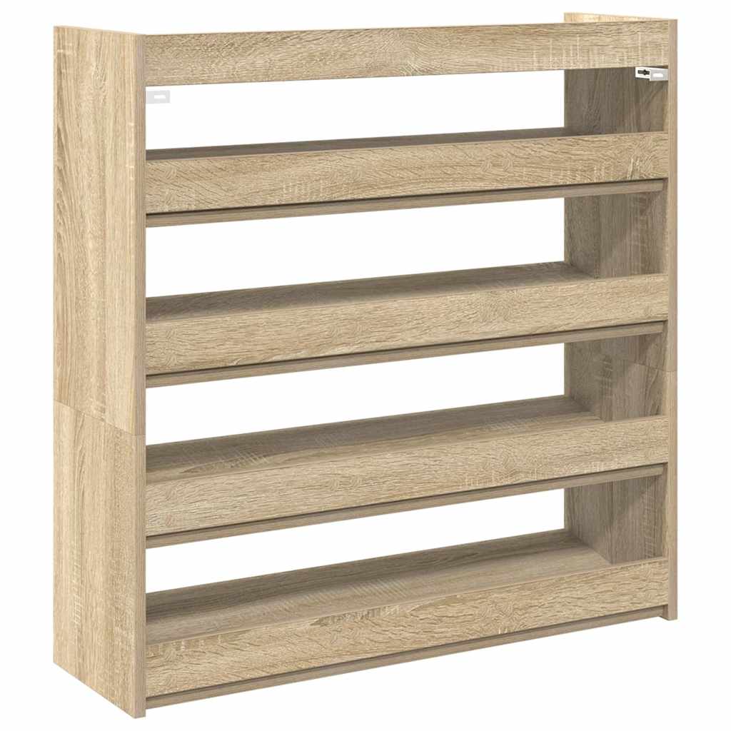 vidaXL Shoe Rack Sonoma Oak 80x25x81 cm Engineered Wood 6