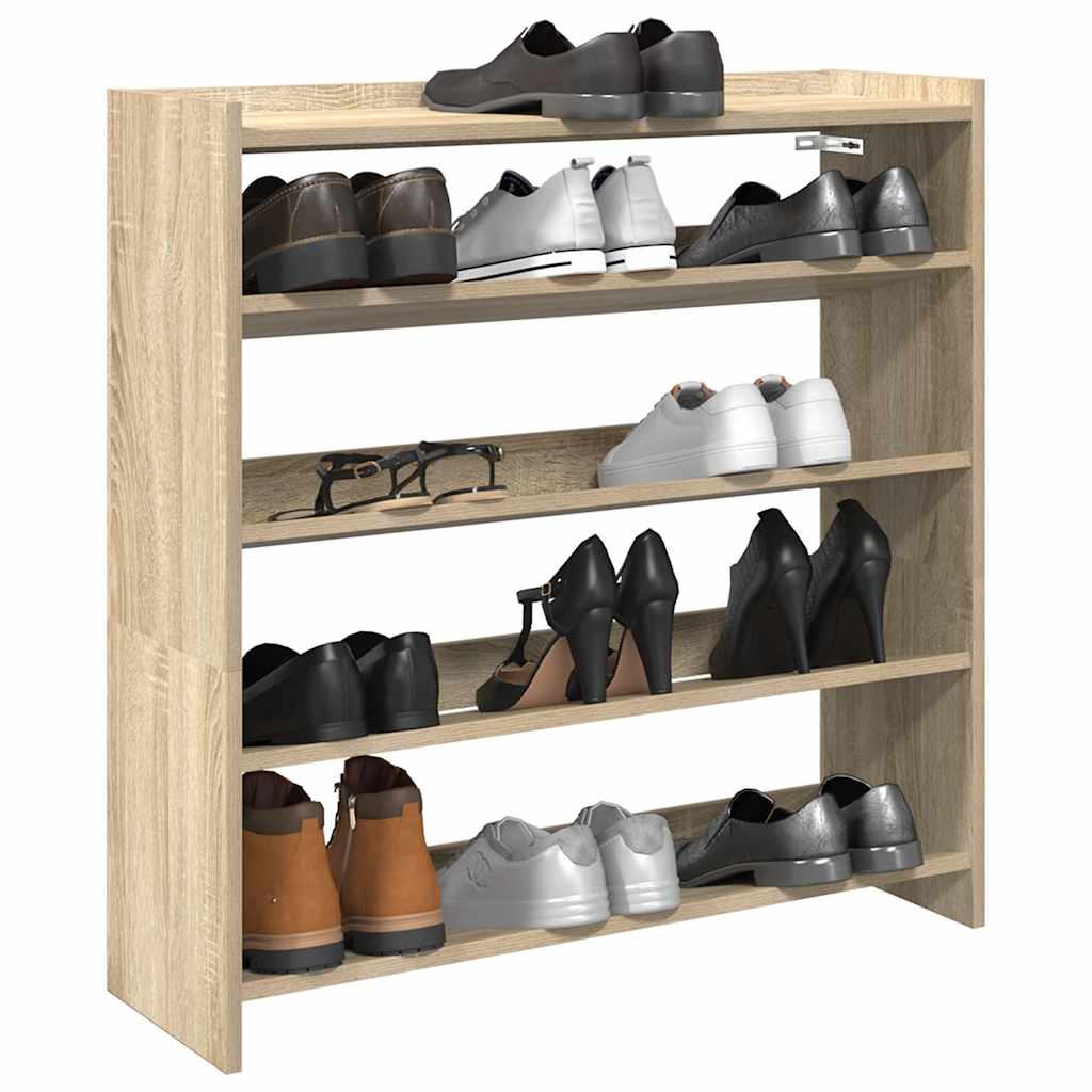 vidaXL Shoe Rack Sonoma Oak 80x25x81 cm Engineered Wood 1