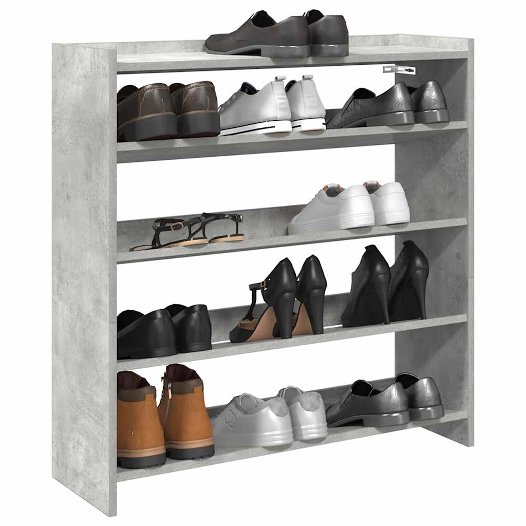 vidaXL Shoe Rack Concrete Grey 80x25x81 cm Engineered Wood 1