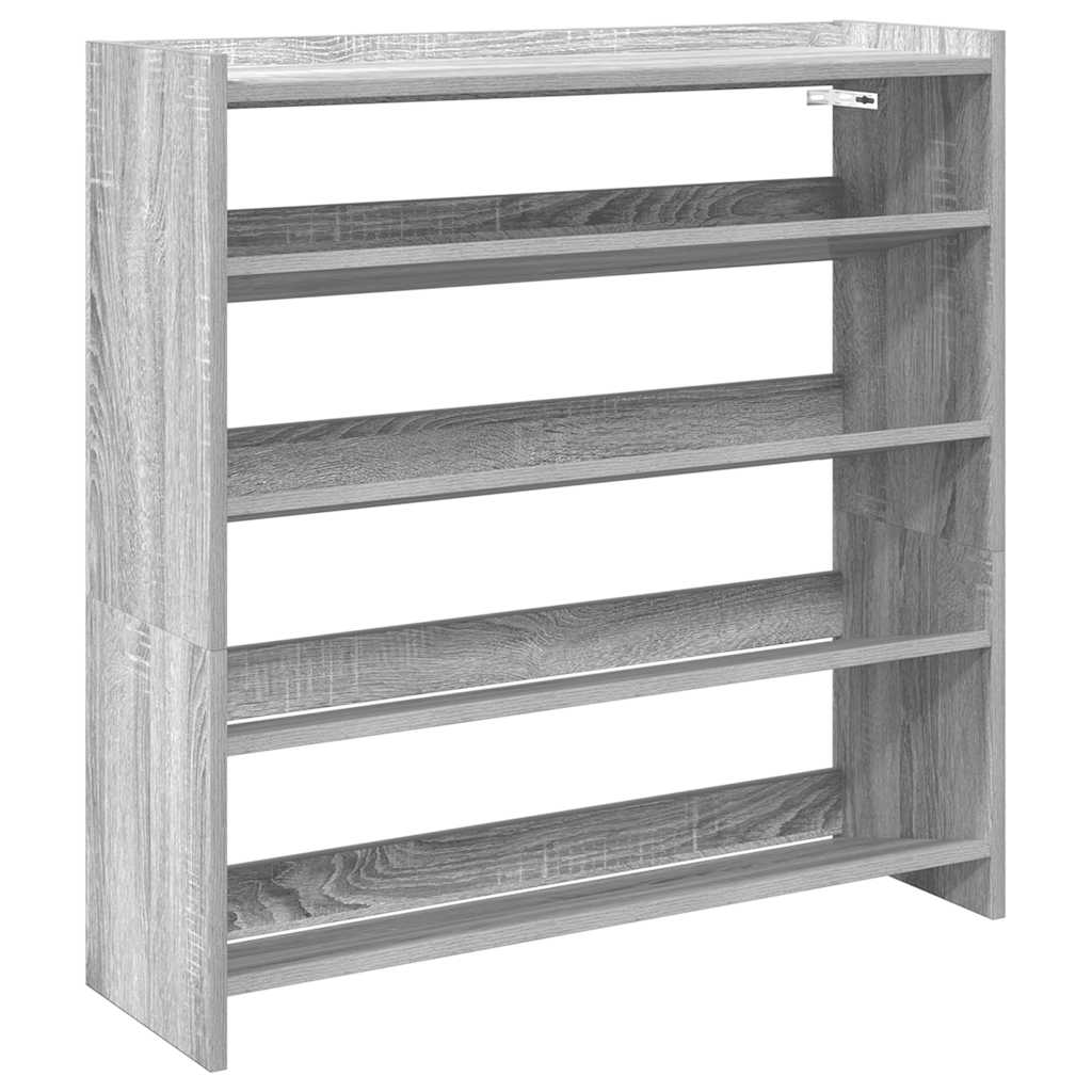 vidaXL Shoe Rack Grey Sonoma 80x25x81 cm Engineered Wood 2