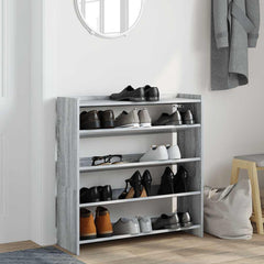 vidaXL Shoe Rack Grey Sonoma 80x25x81 cm Engineered Wood 3