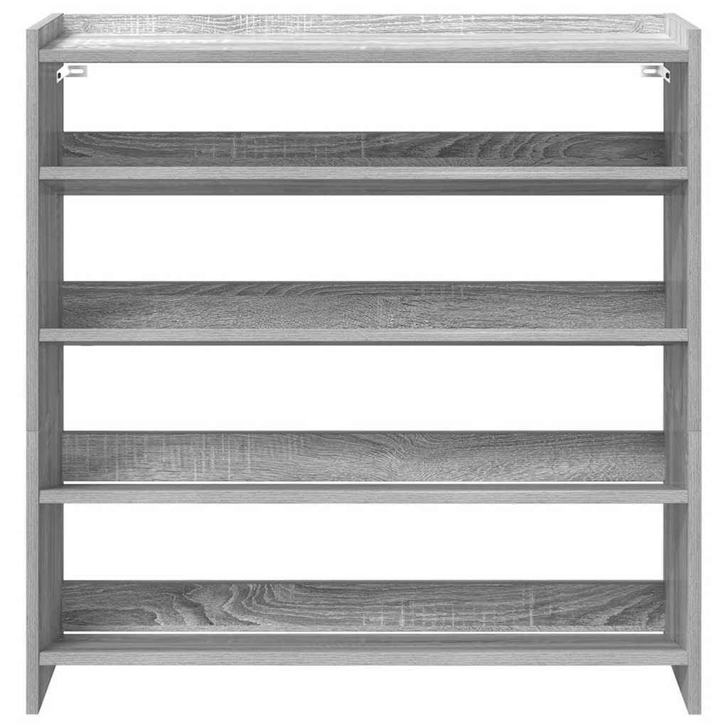 vidaXL Shoe Rack Grey Sonoma 80x25x81 cm Engineered Wood 4