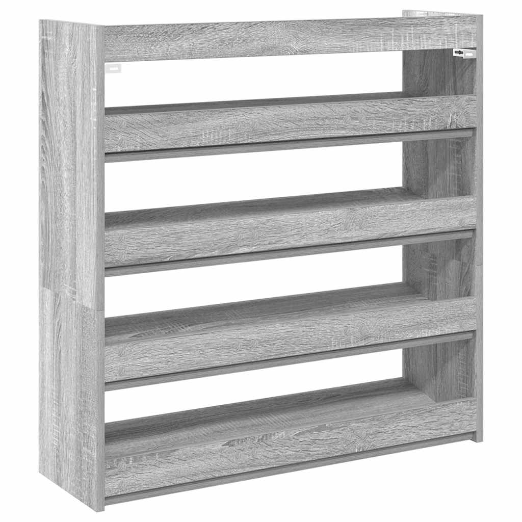 vidaXL Shoe Rack Grey Sonoma 80x25x81 cm Engineered Wood 6