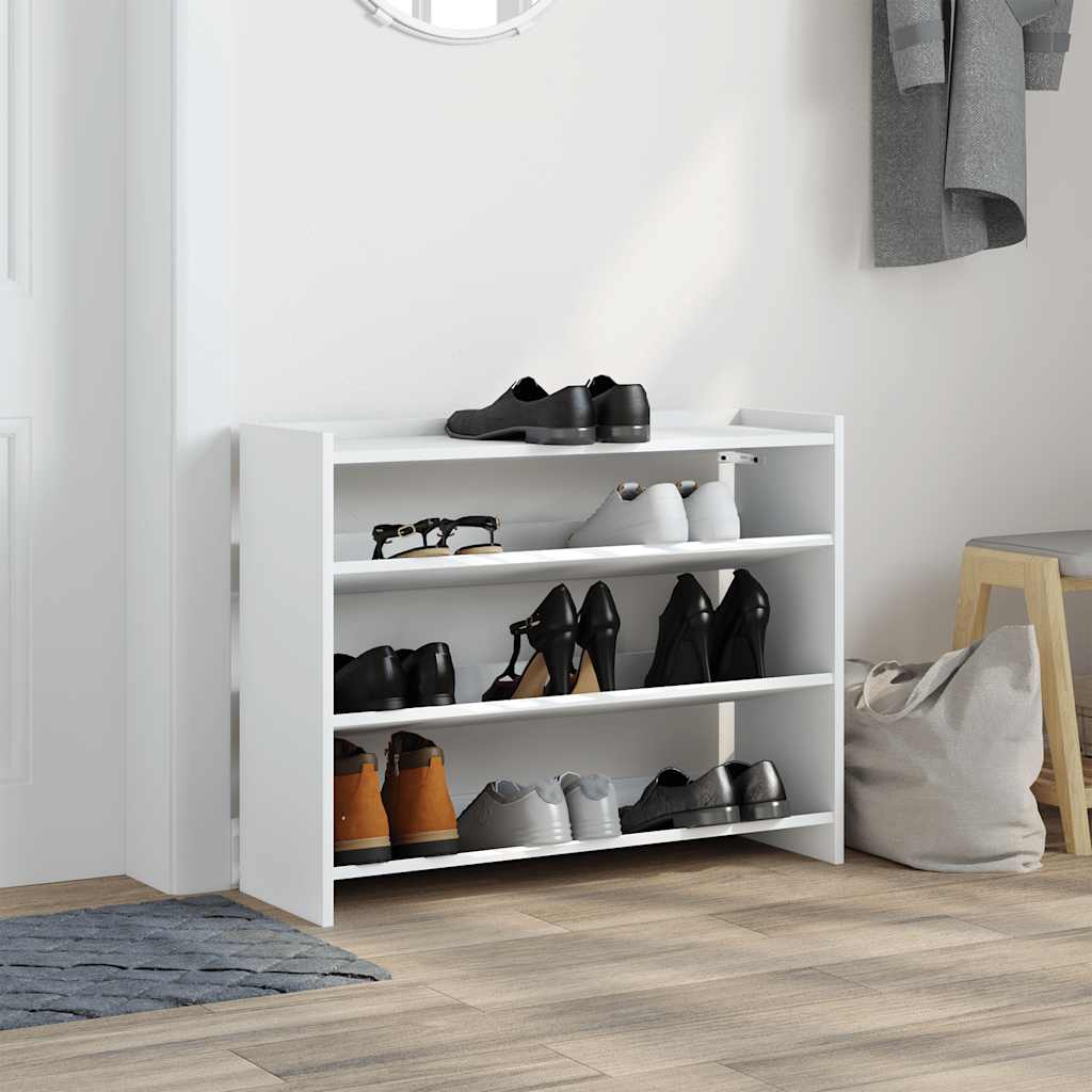 vidaXL Shoe Rack White 80x25x62 cm Engineered Wood 3
