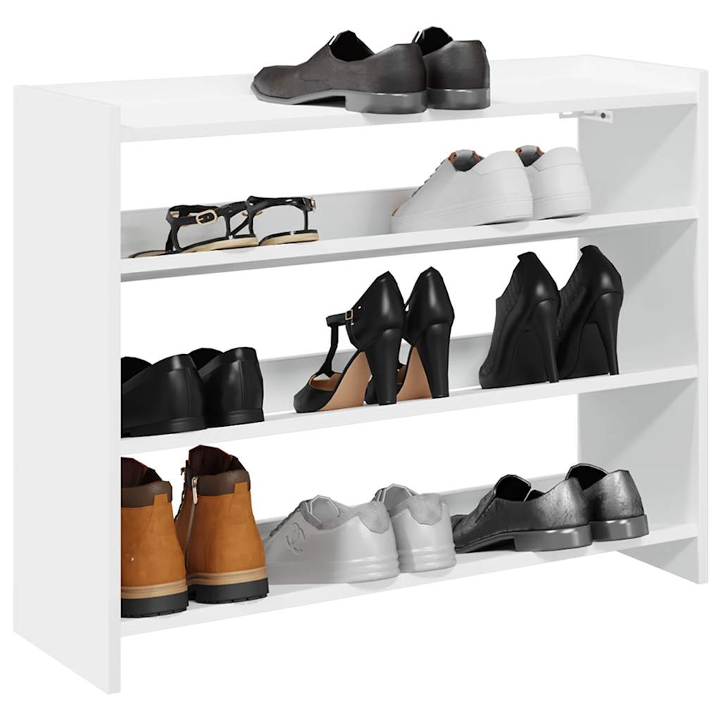 vidaXL Shoe Rack White 80x25x62 cm Engineered Wood 1