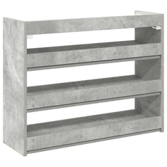 vidaXL Shoe Rack Concrete Oak 80x25x62 cm Engineered Wood 6