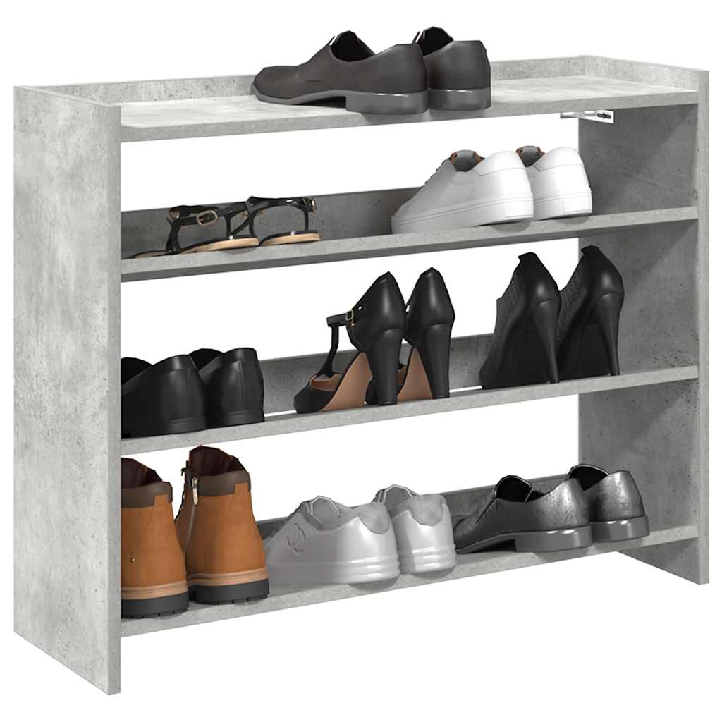vidaXL Shoe Rack Concrete Oak 80x25x62 cm Engineered Wood 1