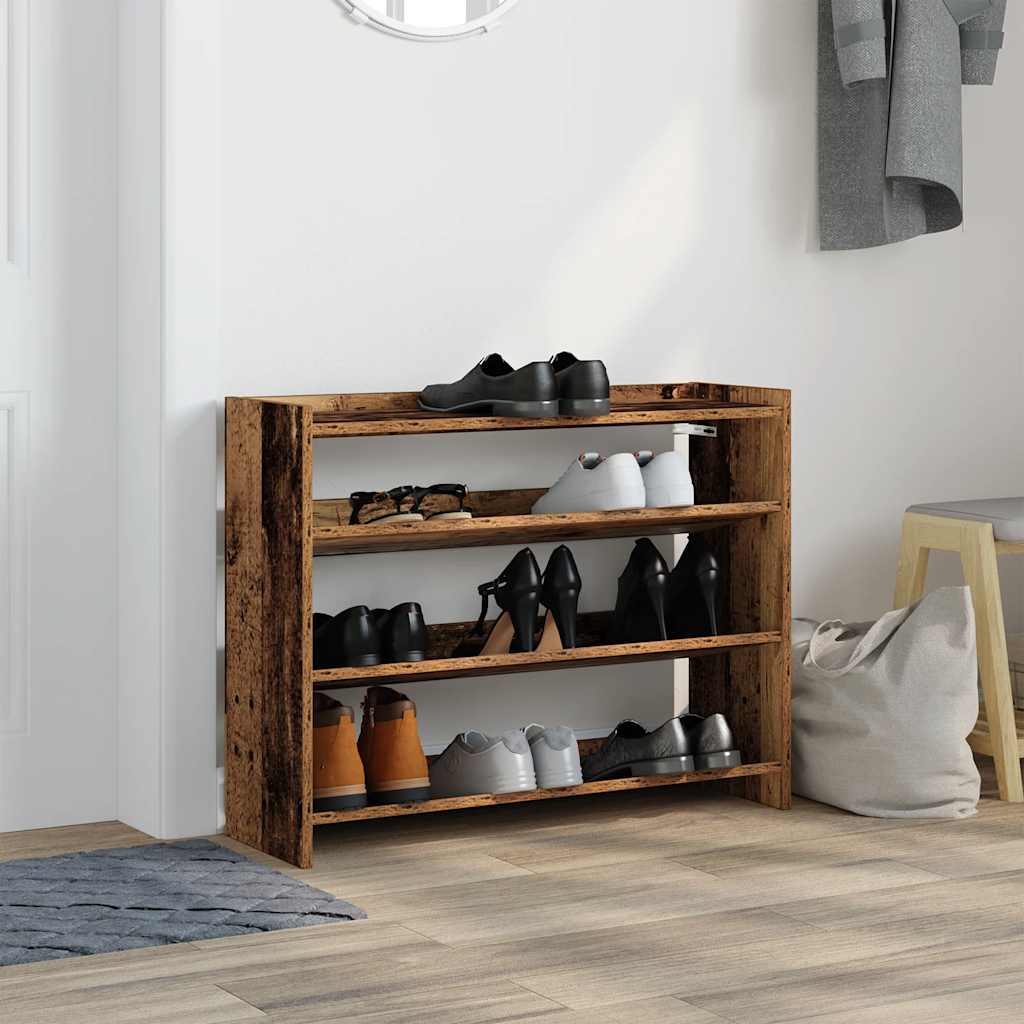 vidaXL Shoe Rack Old Wood 80x25x62 cm Engineered Wood 3