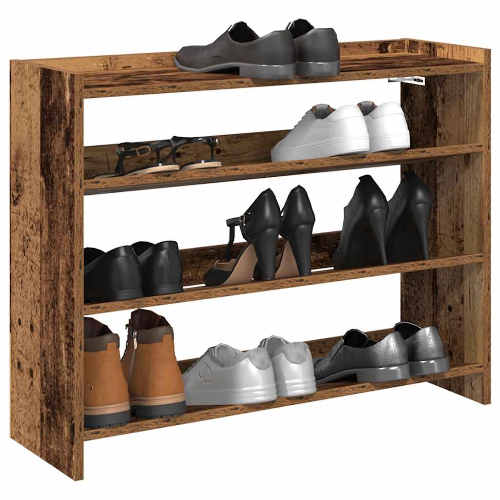 vidaXL Shoe Rack Old Wood 80x25x62 cm Engineered Wood 1