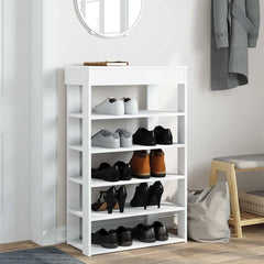 vidaXL Shoe Rack White 60x30x98 cm Engineered Wood 3