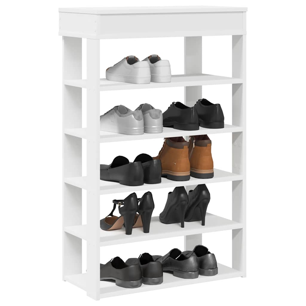 vidaXL Shoe Rack White 60x30x98 cm Engineered Wood 1