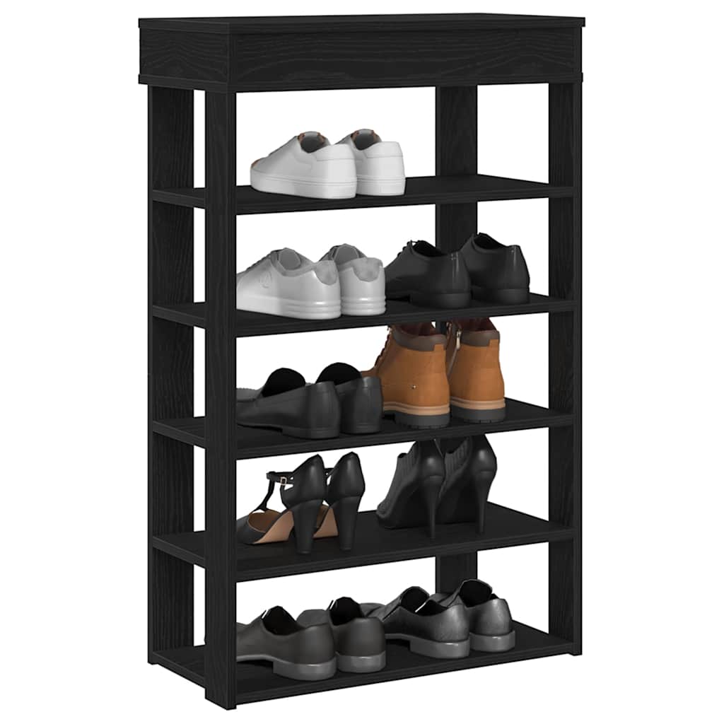 vidaXL Shoe Rack Black 60x30x98 cm Engineered Wood 1