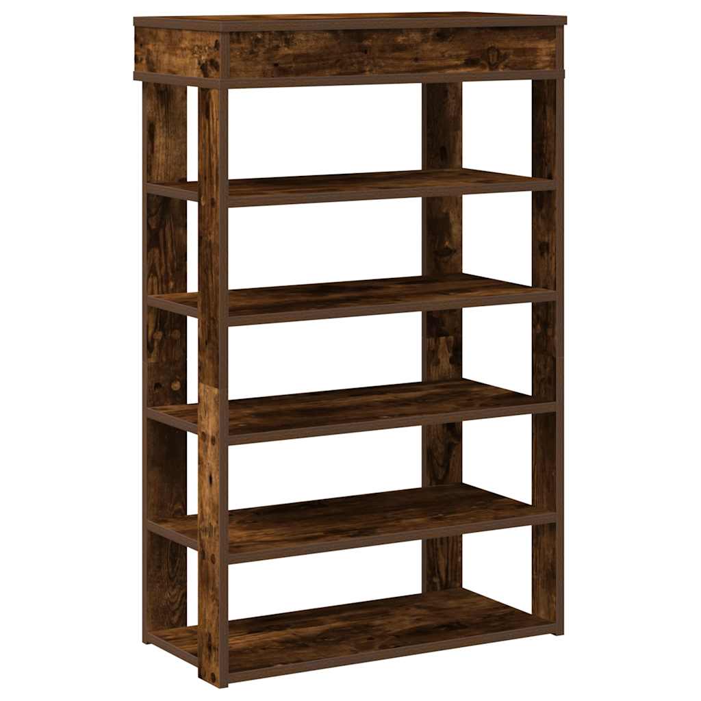 vidaXL Shoe Rack Smoked Oak 60x30x98 cm Engineered Wood 2