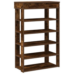 vidaXL Shoe Rack Smoked Oak 60x30x98 cm Engineered Wood 2