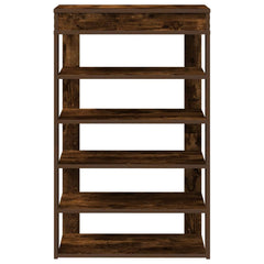 vidaXL Shoe Rack Smoked Oak 60x30x98 cm Engineered Wood 4