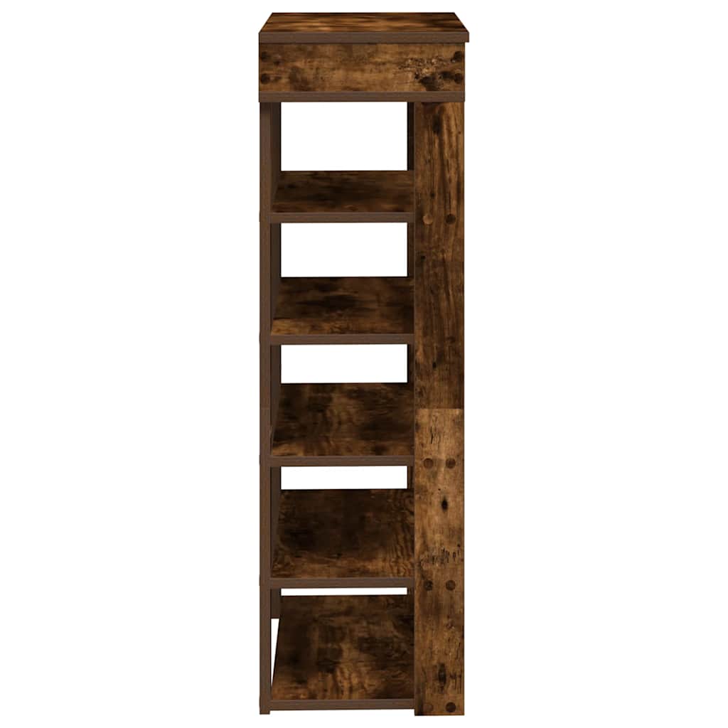 vidaXL Shoe Rack Smoked Oak 60x30x98 cm Engineered Wood 5
