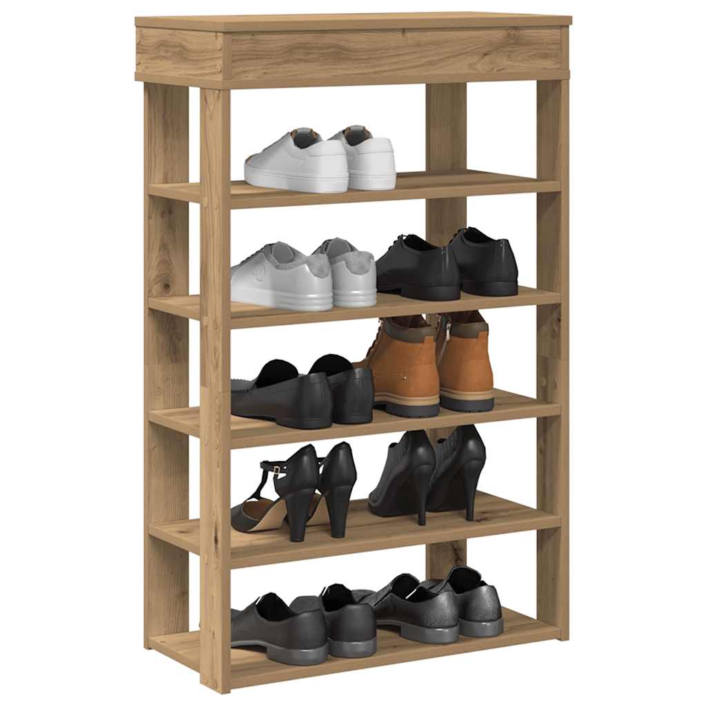 vidaXL Shoe Rack Artisan Oak 60x30x98 cm Engineered Wood 1